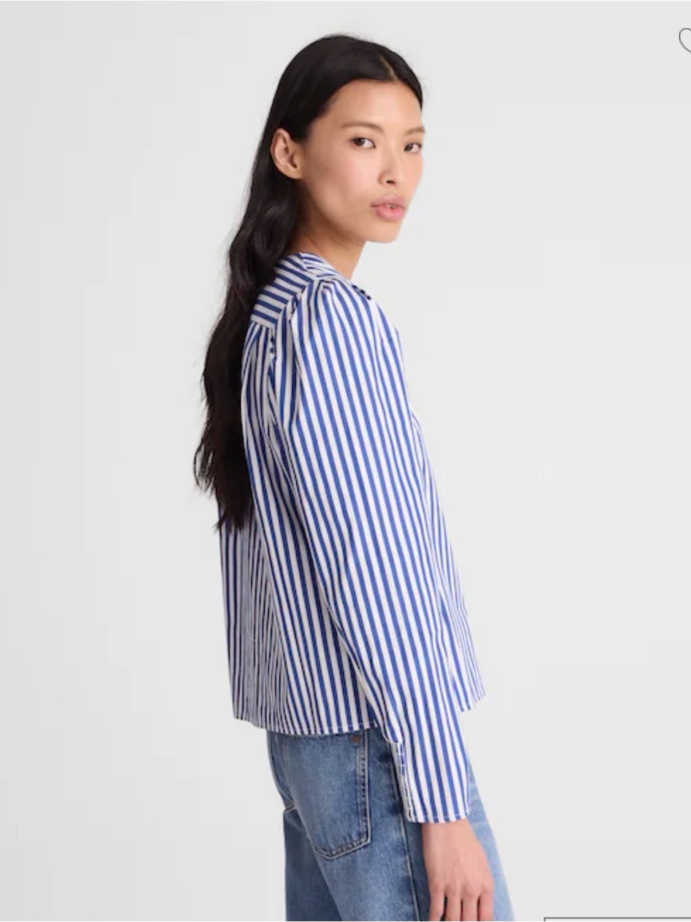 MADEWELL XS Stacked-Button V-Neck Shirt in Poplin NZ420 - Picture 4 of 7